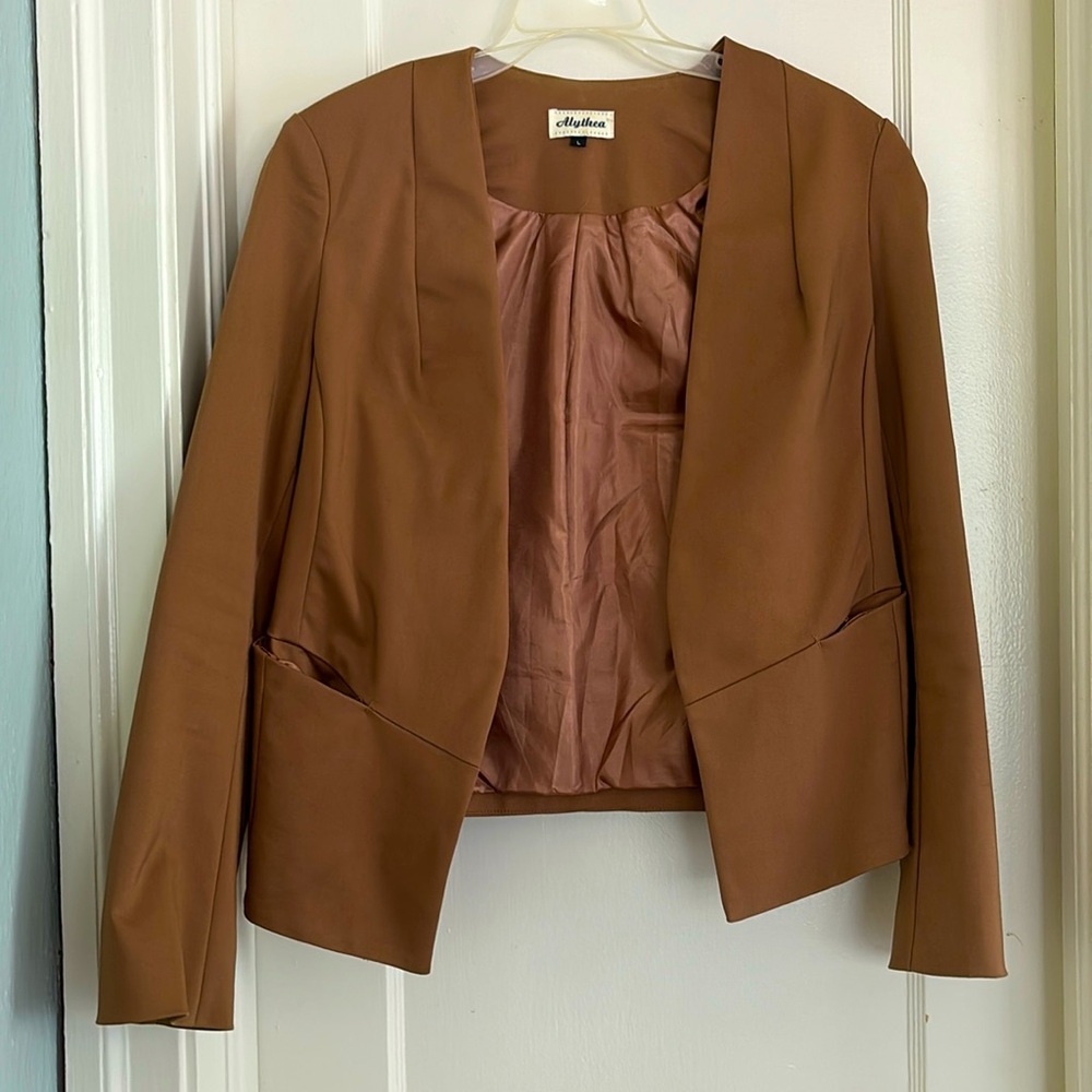 Camel Colored Blazer, Size Large - image 1